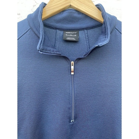 NIKE GOLF 1/4 Zip Sweatshirt Pullover Navy Blue MILLER LITE Embroidered XL Mens - Picture 4 of 8